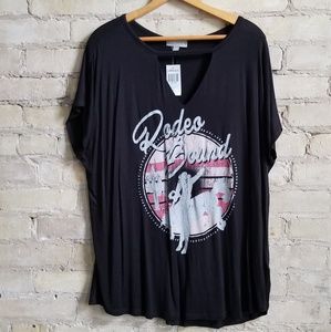 NWT LOVESICK black tee shirt 2x graphic 18 20 plus